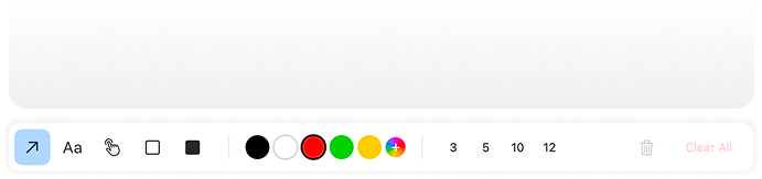 Screenshot editing tools interface
