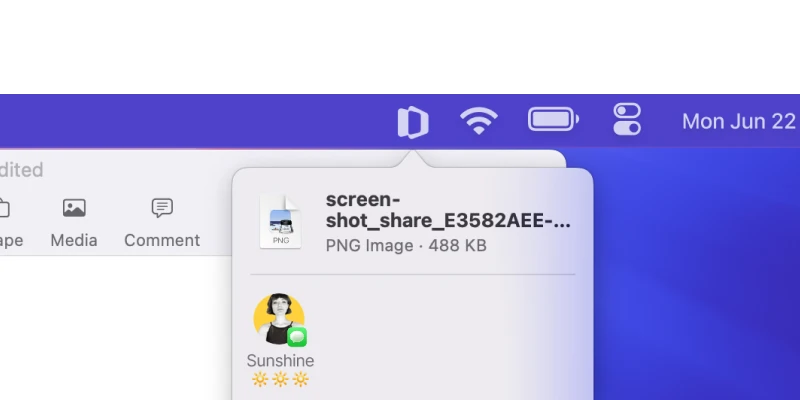 Screenshot sharing feature